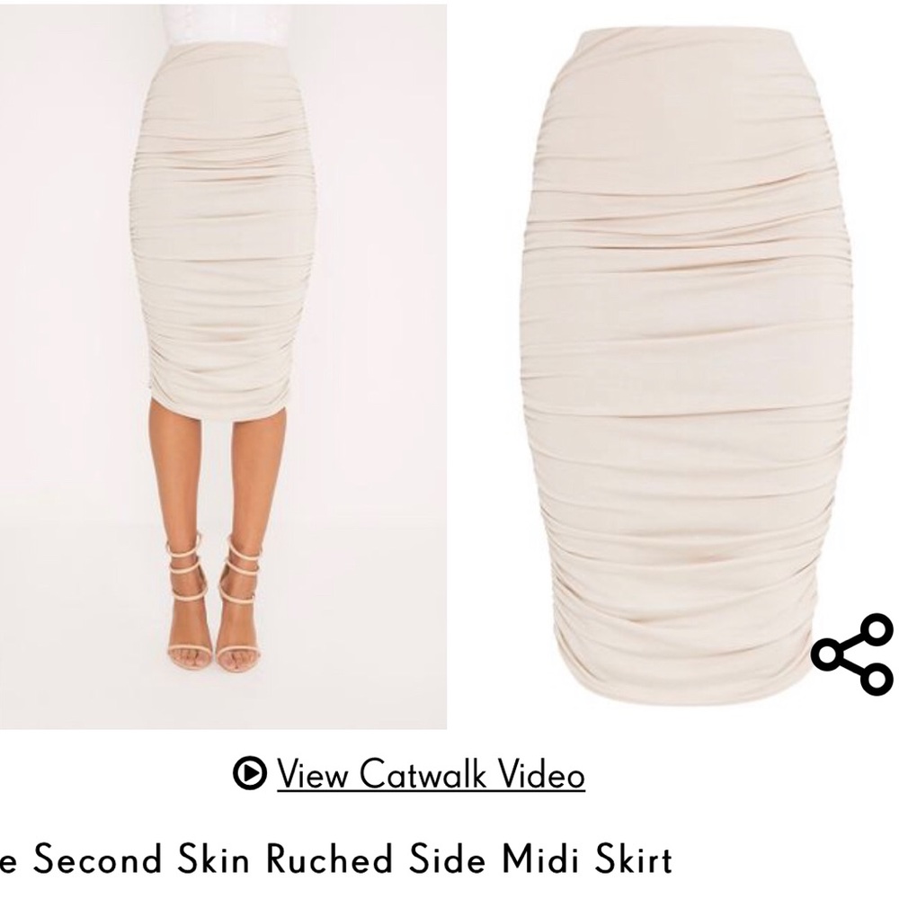 Pretty Little Thing taupe ruched skirt ✨